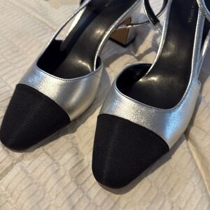 Elegant Silver and Black Women's Shoes, never worn